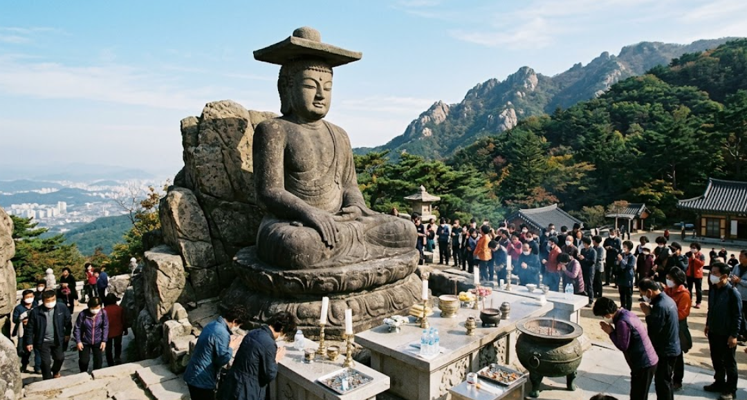 대구 팔공산 갓바위 절벽 위 강력한 화기운 기충전 명소 실사 풍경