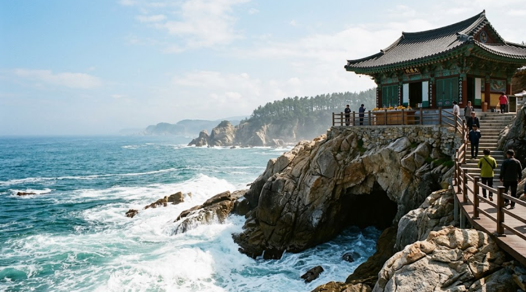 양양 낙산사 홍련암 해안 절벽 위 강력한 화기운 기충전 명소 실사 풍경